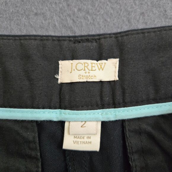 J. Crew Outlet Women 2 Black Tapered Leg Low Rise Chino Pants - Picture 4 of 9